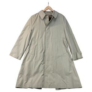 Vtg 80s The Men’s Store Raincoat Trench Coat Beige Adj Cuff Classic Hipster 42R